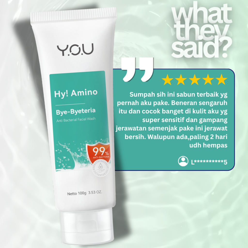 Y.O.U HY! Amino Facial Wash Series | Ac-Ttack | Glo-Win | Glowing Gentle | Contr-Oil | Bye-Byeteria Brightening | 2% Niacinamide | 1.5% BHA Fight Acne | 20% Centella