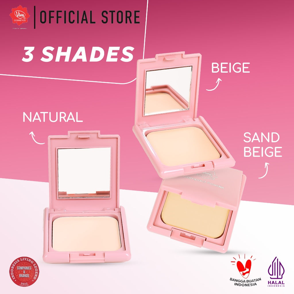 Viva Compact Powder - Tersedia 3 Shades dengan Formulasi UV Filter