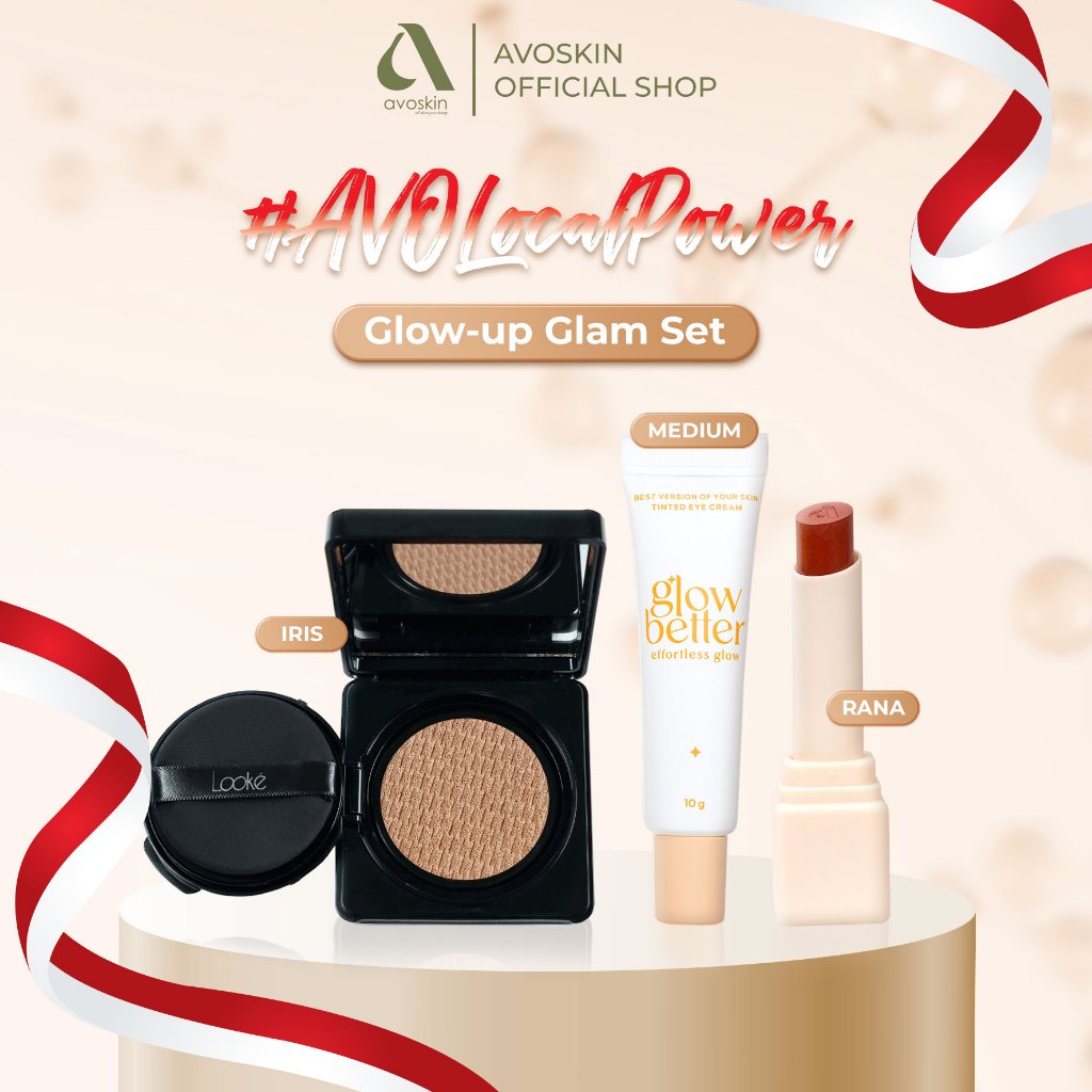 [AVO LOCAL POWER] Glow Up Glam Set (Tinted Eye Cream (10 g) + YSB Hybrid Elixir Tinted Melting Balm + Flawless BB Cushion (13 g))