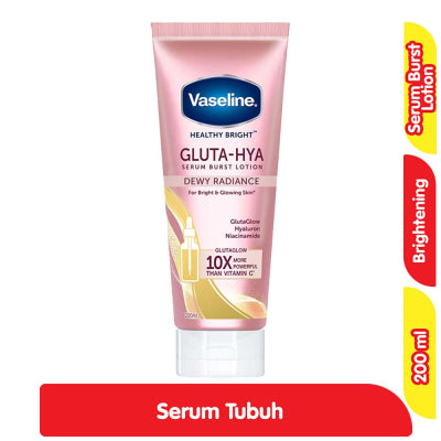 Vaseline Gluta Hya Serum Pelembap Tubuh Dewy Radiance Tube 200 ml