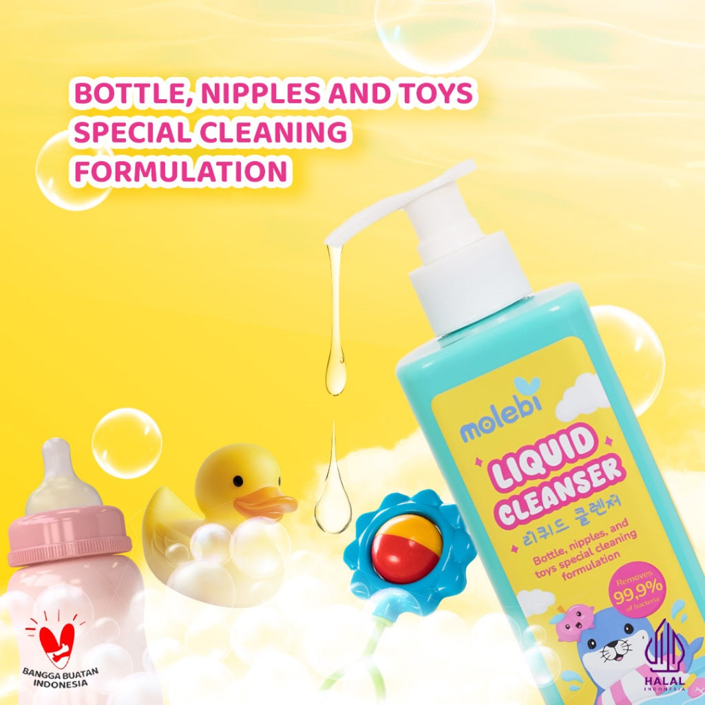 Molebi Baby Liquid Cleanser - Sabun Cuci Piring & Pembersih Botol Bayi 500g - No Residue Technology