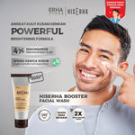 HIS ERHA Brightening Booster Facial Wash 100G - Sabun Cuci Muka Pria untuk Mencerahkan wajah, Angkat Kulit Kusam, Lembap, Tanpa Rasa Ketarik, Tanpa Iritasi, Wangi Segar Maskulin, Verified by Dermatologist, 4% Niacinamide & Sferis Gentle Scrub