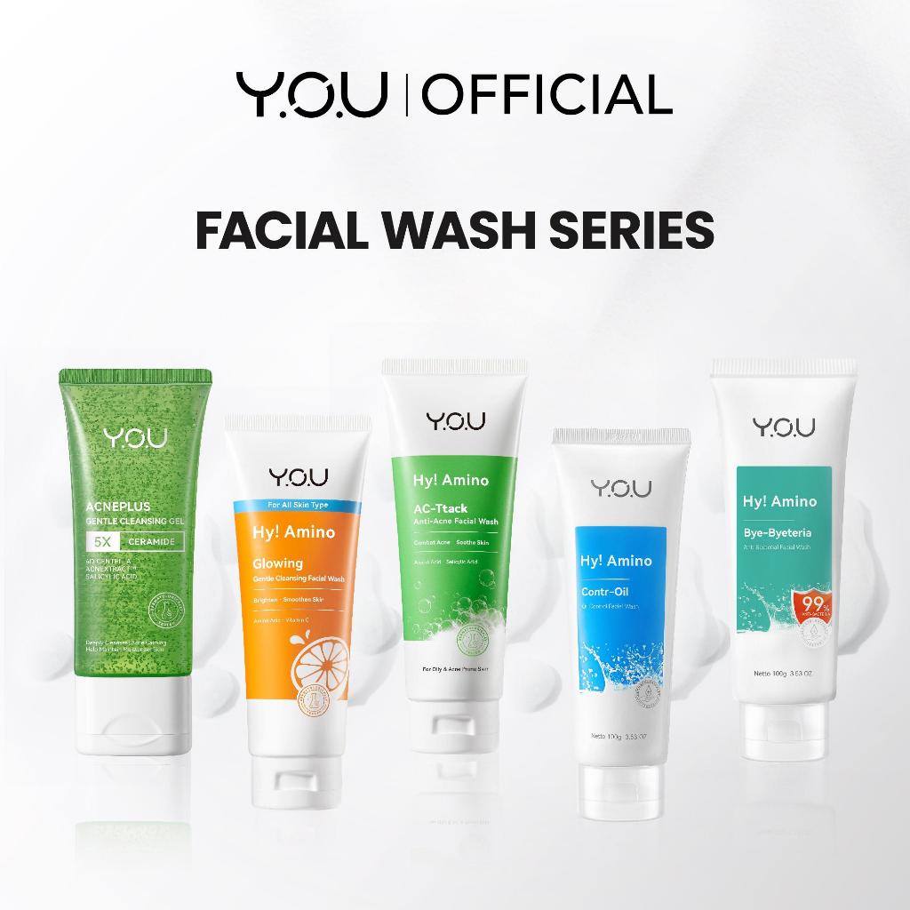 YOU Hy! Amino Facial Wash 100g Anti Acne, Hydrating, Brightening, Oil Control Sabun Cuci Muka