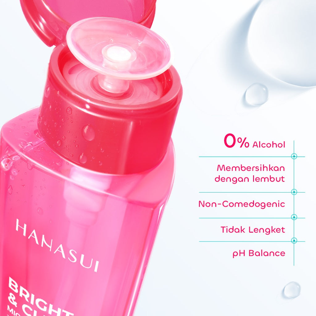 【 NEW 】HANASUI Micellar Water Lembut untuk Kulit Sensitif 0% alcohol - Micellar Mencerahkan Vitamin C - Micellar Korean Heartleaf