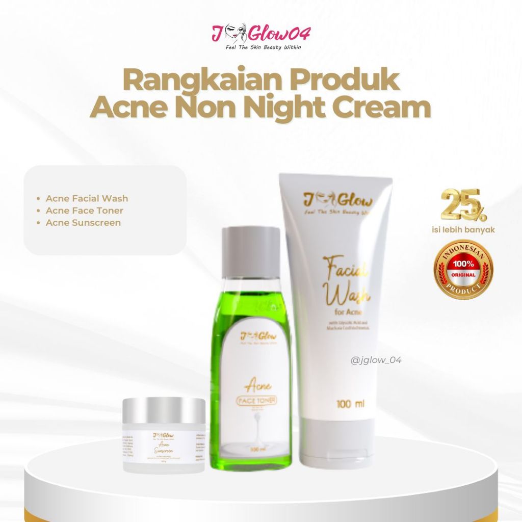 Jglow Skincare Paket Kulit Berjerawat Acne (Perawatan Kulit Bejerawat) - 4pcs