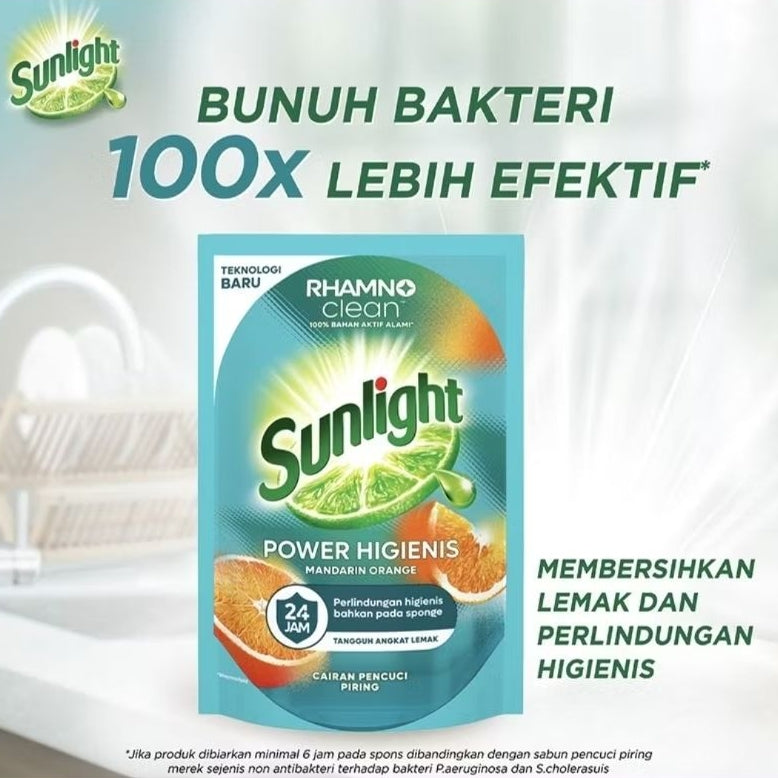 Sunlight Power Higienis Sabun Cuci Piring Mandarin Orange Refill 600 ml