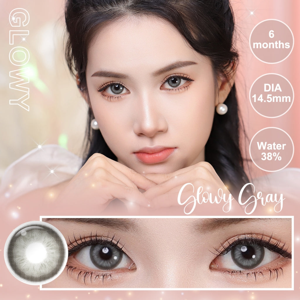 Magister Softlens Minus(0.00~-6.00) Glowy Series 14.5mm abu-abu coklat Gaya eksklusif soflen