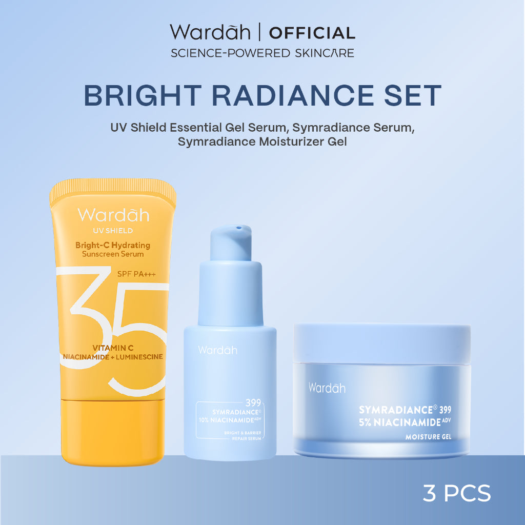 WARDAH Lightening Symradiance 399 + 10% Niacinamide Skin Care All Series Lengkap ADV Bright & Barrier Boost - Serum dan Moisturizer Mencerahkan Kulit Kusam Bekas Jerawat, Mencegah Hiperpigmentasi, Pelembab - Skincare