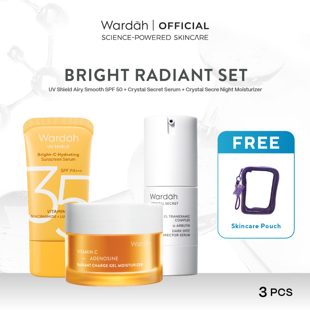 Paket WARDAH Isi 3 Gel Moisturizer + Serum + UV Shield (Tranexamic, VIt C, Cica, Hyaluron) - Skincare