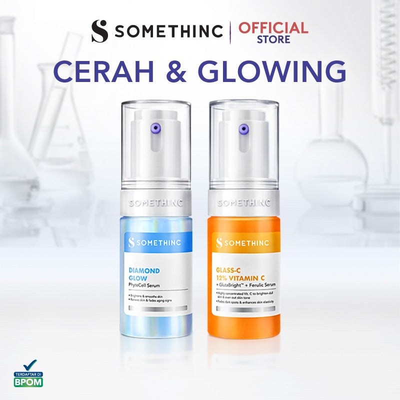 [BARU!] SOMETHINC [2 PCS] Best Serum Combo (Glass-C 12% Vitamin C+ GlutaBright™ + Ferulic Serum, Diamond Glow Phyto Stem Cell Serum, SKINLIFT 1% Copper Peptide Resveratrol Serum, Gentle Bright Niacinamide)