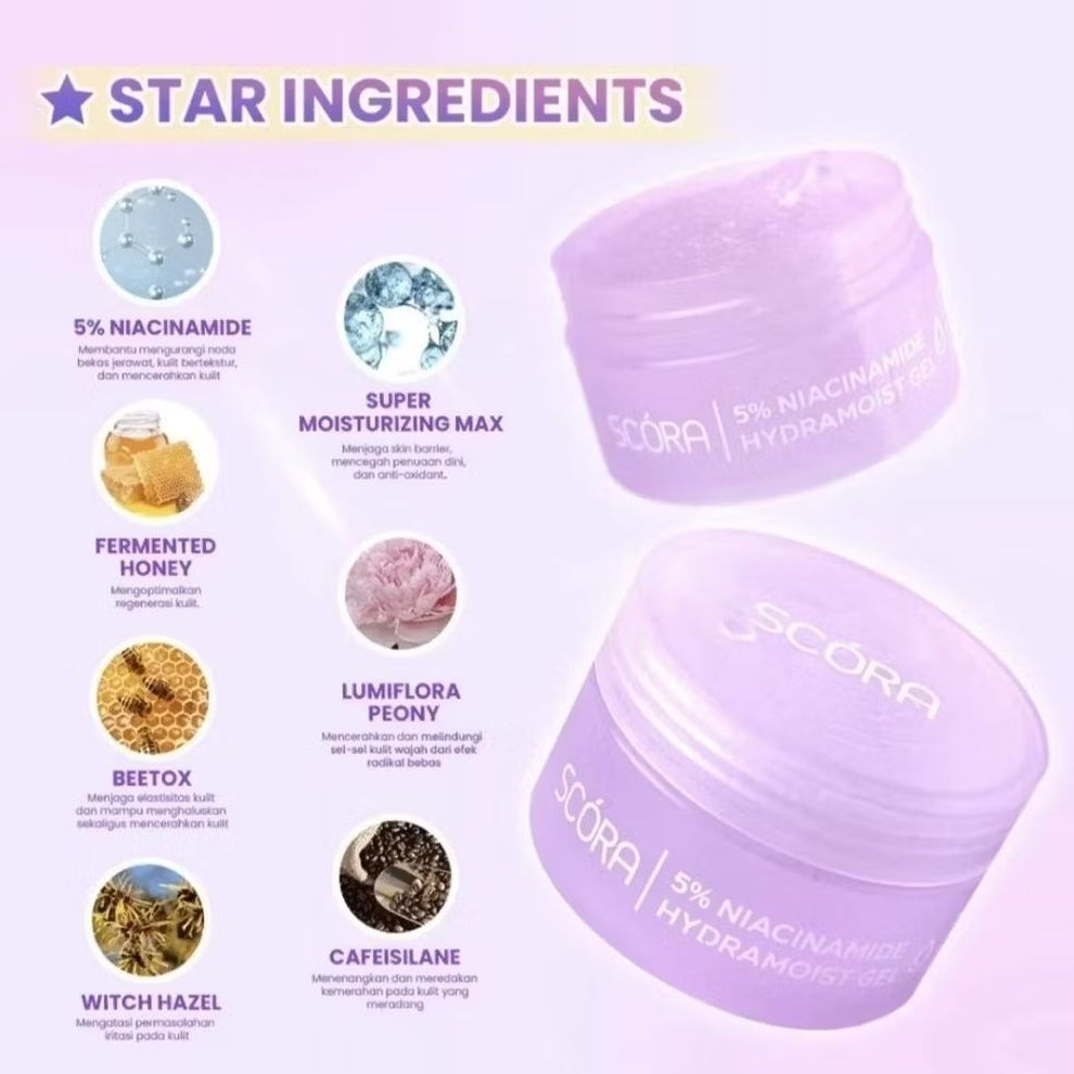 Scora Niacinamide Hydramoist Gel Pelembap Wajah 45 ml