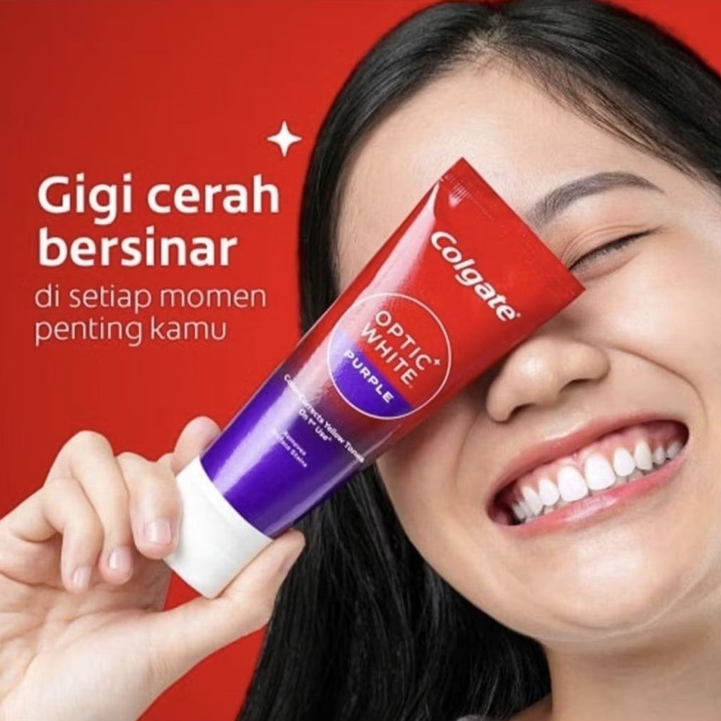 Colgate Optic White Purple Pasta Gigi Pemutih 100 g