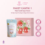 Noera Collagen Drink Strawberry With Birdnest and Saffron Extract Improved Formula || Minuman Pencerah Kulit with L-Glutathione | Collagen Beauty Drink