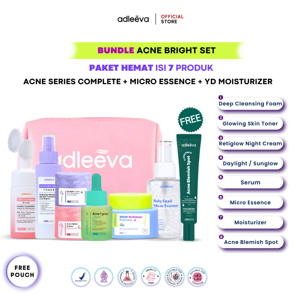 ADLEEVA - [BUNDLE SET] ACNE / WHITENING GLOWING SET (Paket Complete + Moisturizer + Essence) (PAKET HEMAT UNTUNG BANYAK)