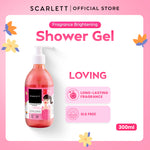 SCARLETT Fragrance Brightening Shower Gel 300ml | Body Wash Sabun Mandi Cair | Melembutkan Menutrisi Melembabkan Mencerahkan Kulit, Kulit Cerah Halus dengan Wangi Mewah