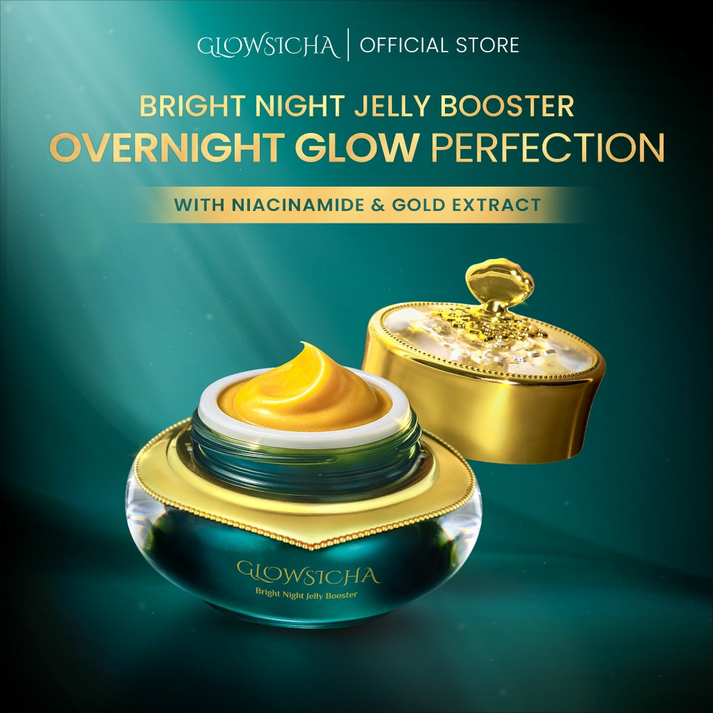 Glowsicha - Night Cream Jelly Booster tone up cerah moisturizer Pelembab Bercahaya Krim Siang Dengan Niacinamide brightening wajah cream pemutih wajah night cream Day Cream whitening skincare glowing BB cream Membantu Mencerahkan Wajah moist