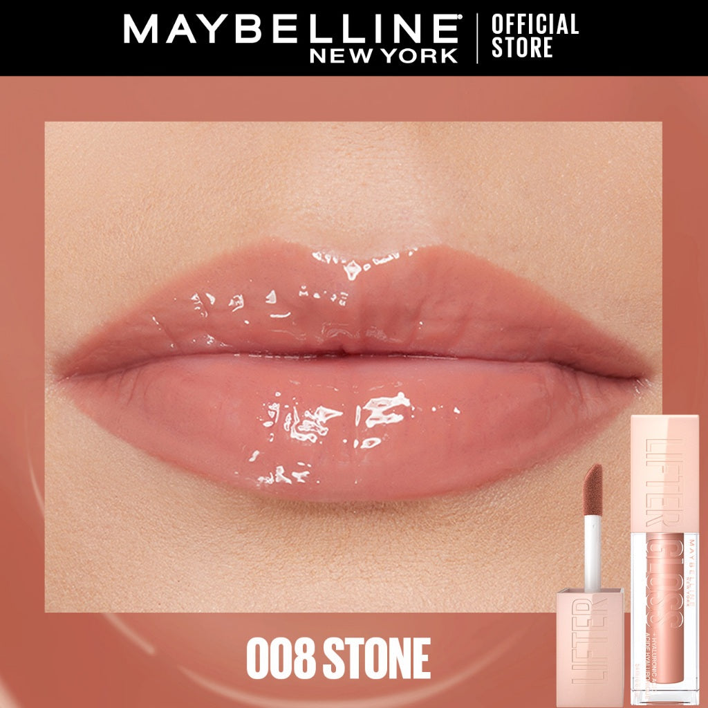 MAYBELLINE OFFICIAL Lifter Gloss Plump Make Up - 5.4ml Lip Gloss Hydrating Hyaluronic Acid