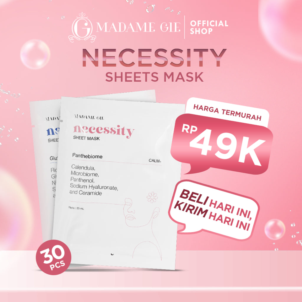 [PRE ORDER] [BUNDLE ISI 30PCS] Madame Gie Necessity Sheet Mask - Masker Perawatan Wajah
