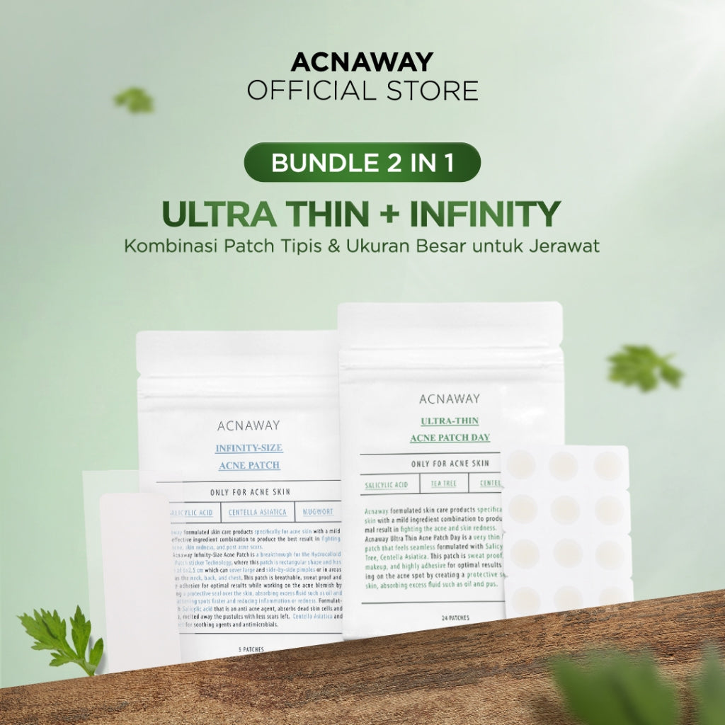 ACNAWAY Ultra Thin Acne Patch – Pimple Patch Tipis untuk Jerawat, Tahan Keringat & Bisa Dipakai di Bawah Makeup | Acne Sticker Salicylic Acid + Tea Tree + Centella Asiatica | Skincare Jerawat Tempel