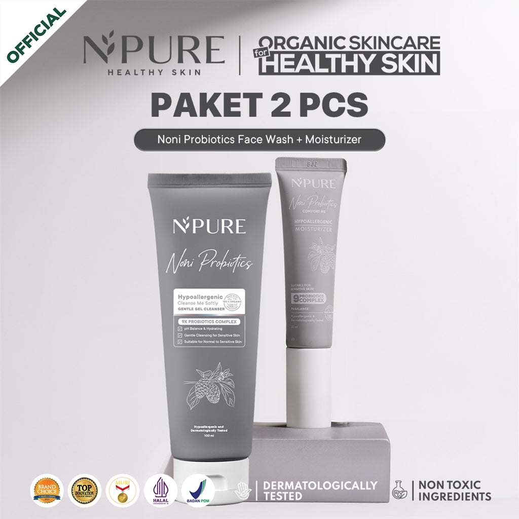 2 PCS - NPURE Bundle Facial Wash + Moisturizer Full size / Paket Kecantikan / Rangkaian Skincare / Brightening Skin / Acne Skin