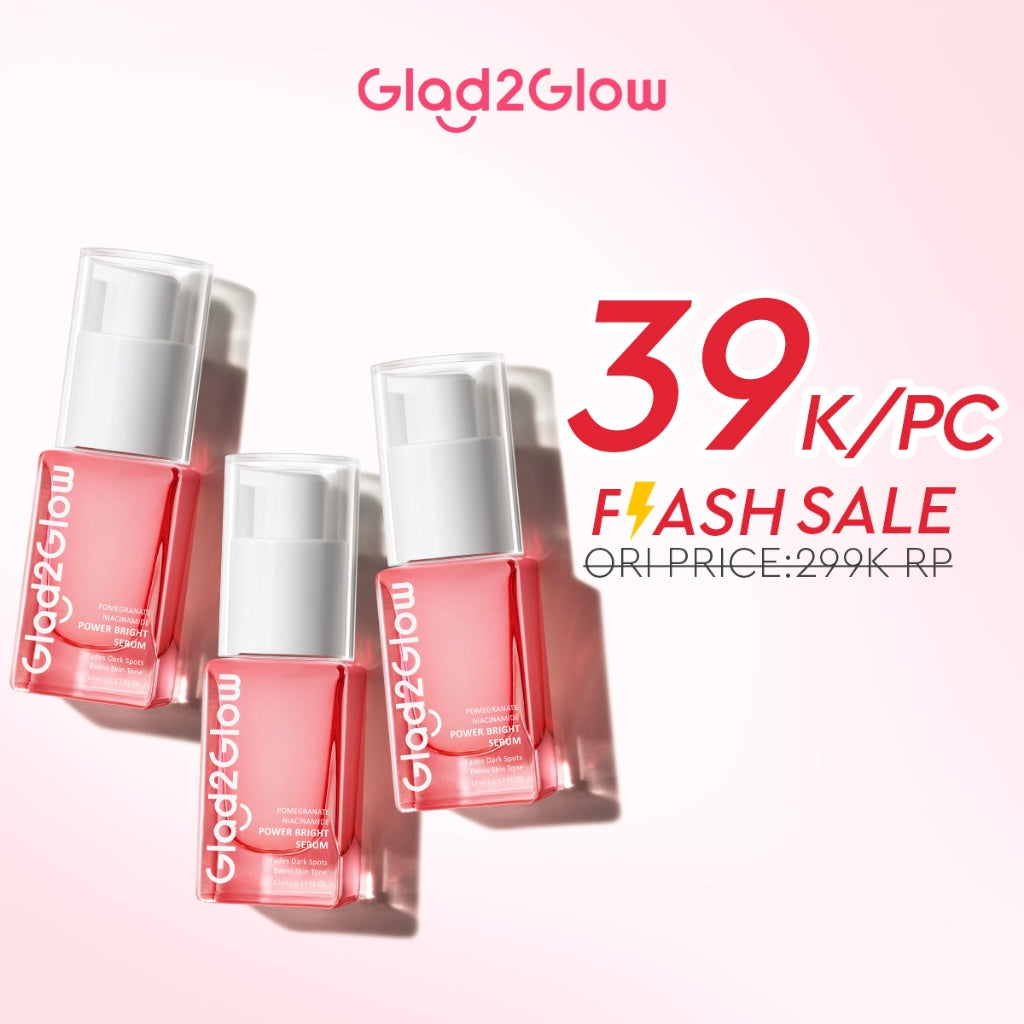 Glad2Glow Pomegrante Niacinamide Power Bright Serum Brightening Serum Mencerahkan Wajah Pemutih Wajah Serum Wajah Serum Glowing Serum Whitening Serum And Essence Wajah Facial Serum Niacinamide Serum Lightening Serum G2G Serum Bekas Jerawat Serum Wajah