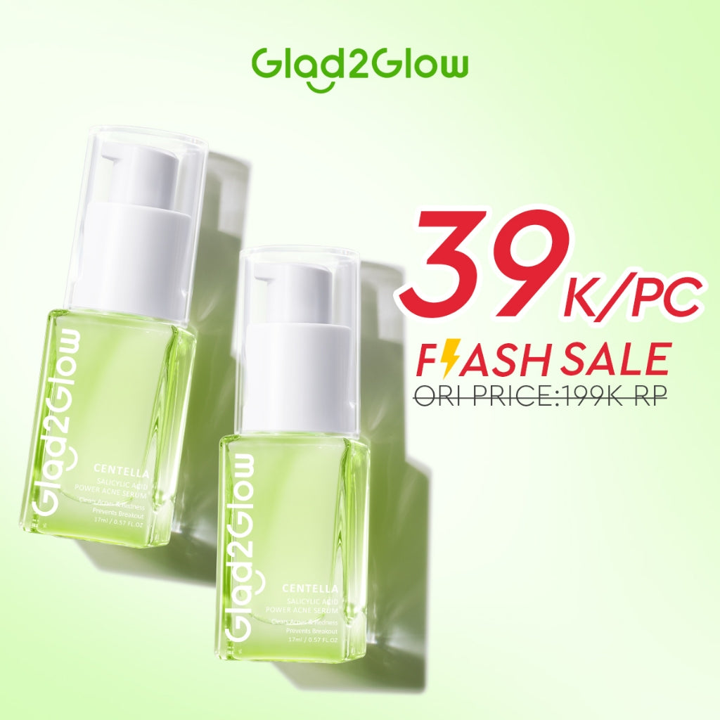 Glad2Glow Centella 2% Salicylic Acid Power Acne Serum skincare serum wajah Eksfoliasi Wajah skincare bpom essence Anti jerawat scincare lembut skincare Menyamarkan bekas jerawat  Menenangkan kulit berjerawat Merawat kulit berjerawat g2glow official store