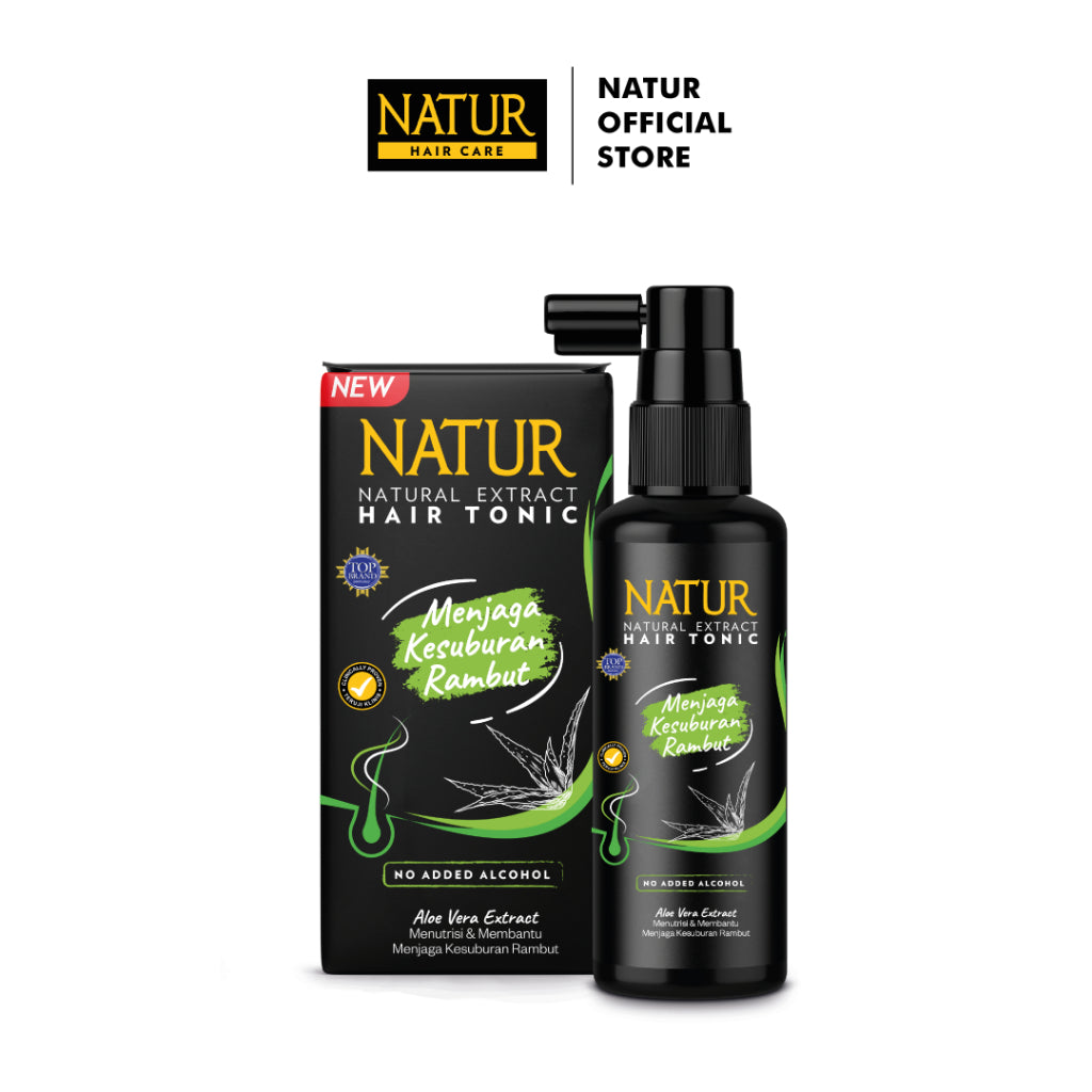 Natur Hair Tonic Aloe Vera 90ml – Terlaris! Rambut Lebat, Sehat & Kuat | Bebas Alkohol | Aroma Segar Alami