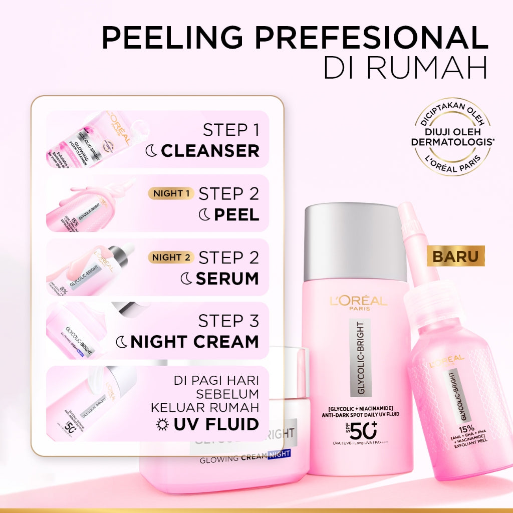 [NEW LAUNCH!] GLYCOLIC - BRIGHT ANTI DARK-SPOT DAILY UV FLUID SPF 50+ l 50ml l SUNSCREEN PERTAMA UNTUK MENYAMARKAN NODA HITAM, BEKAS JERAWAT, DAN MENCERAHKAN l TABIR SURYA, SPF, SUNBLOK, SUN SCREEN