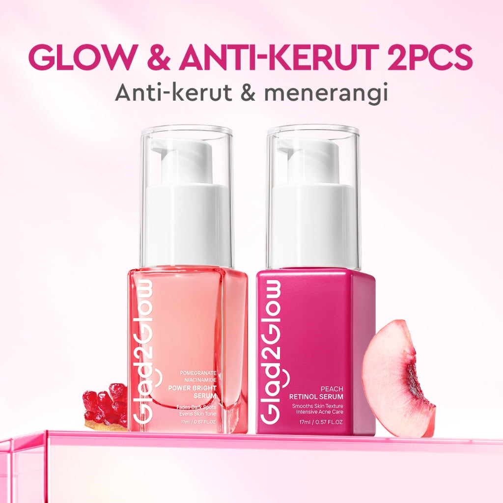 Glad2Glow Peach Retinol Serum aging serum skincare serum wajah Anti-kerut kulit halus Eksfoliasi Pulihkan Serum brightening glowing skin serum mencerahkan wajah exfoliasi wajah pelembab Membantu mencegah tanda-tanda penuaan dini glad2glow official store