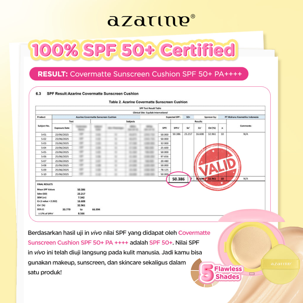 Azarine Triple Protect Bundle Kit [3 PCS] Covermatte Cushion + Sunscreen Best Seller + Glowkiss Lip Sunscreen Pelembab Bibir SPF 35 PA +++ Cushion Tahan Lama Flawless Matte Finish Lightweight Makeup Easy Application Buildable Coverage Sun