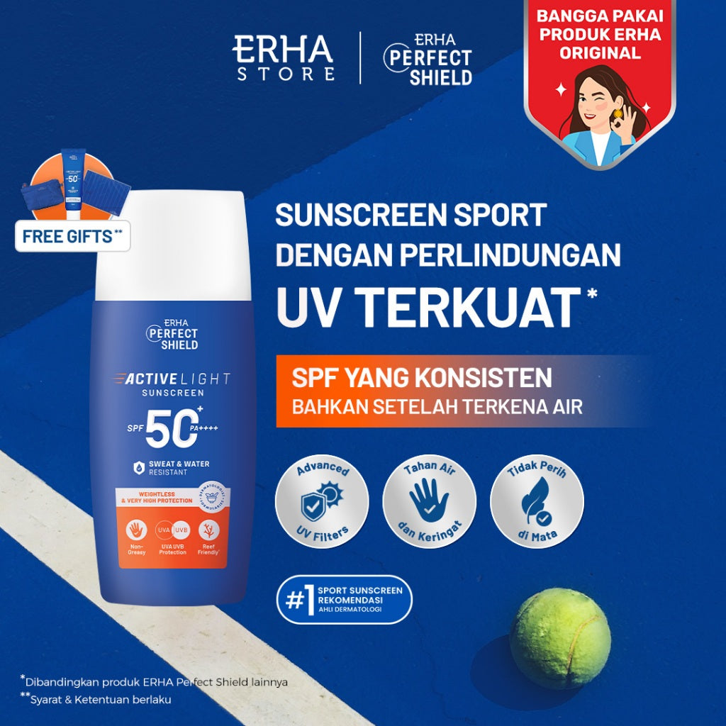 ERHA Perfect Shield Active Light Sunscreen SPF 50+ PA++++  -  Sport Suncscreen
