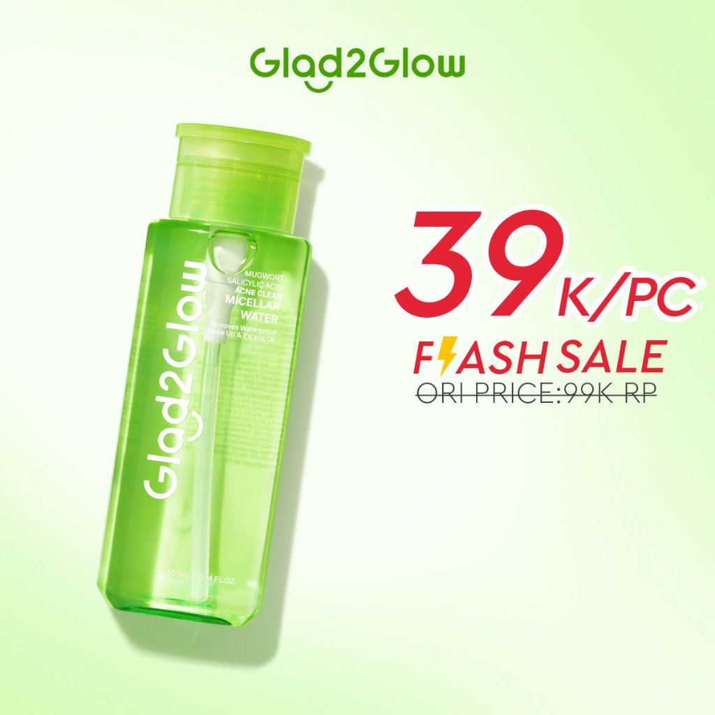 [READY STOCK]Glad2Glow Micellar Water 300ml cleansing oil cleansing balm micellar centella salycilic acid remover pembersih double cleansing pembersih make up make up remove cleanface facial  Menghilangkan jerawat Penghapus riasan g2glow official store