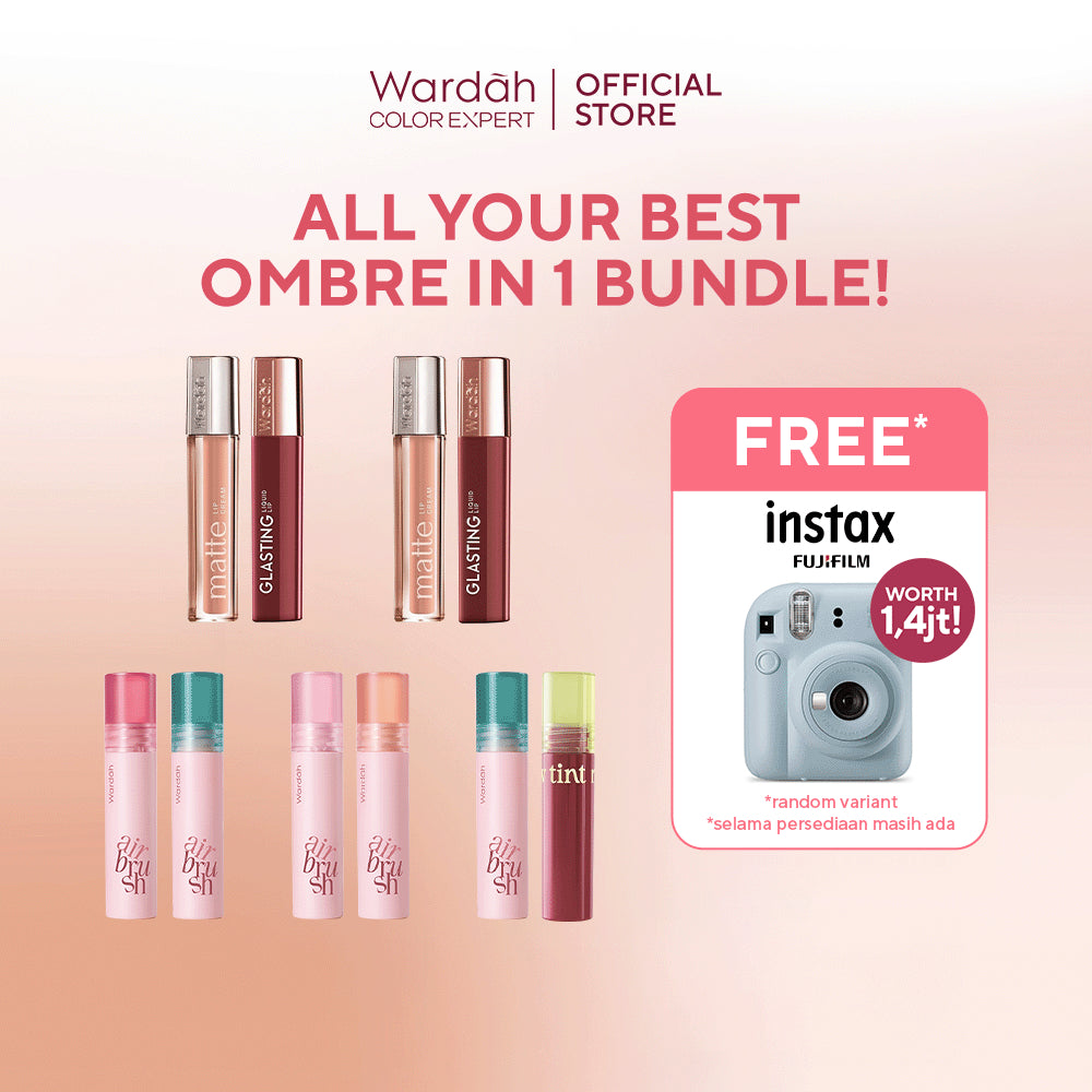 [SPECIAL 11.11: BUY 5 GET 11] WARDAH Paket Lengkap Hemat 500RB! Perfect Glow &  5D Blur Cloud Cushion, Hi-Impact &  Anti-Gravity Iron Mascara, Glasting Liquid Lip, Velvet Powder Foundation, Matte Lip Cream,  Spray-On Serum, Tone Up Sunscreen - Makeup