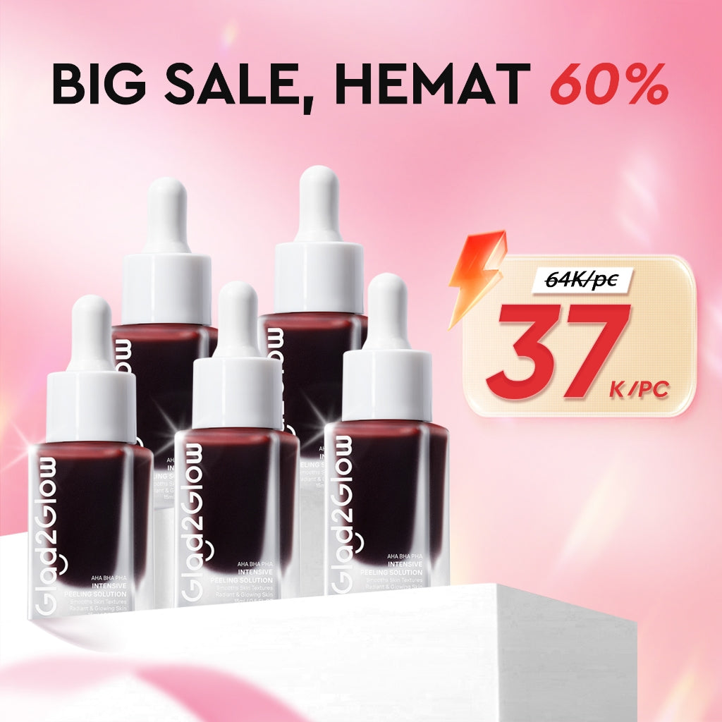Glad2Glow Peeling Solution Serum Eksfoliasi Wajah 60S Menghaluskan Kulit Anda AHA BHA PHA Intensive serum vitamin c serum wajah white serum wajah glowing dan putih peeling exfoliating serum niacinamide Bahkan warna kulit kulit halus g2glow official store