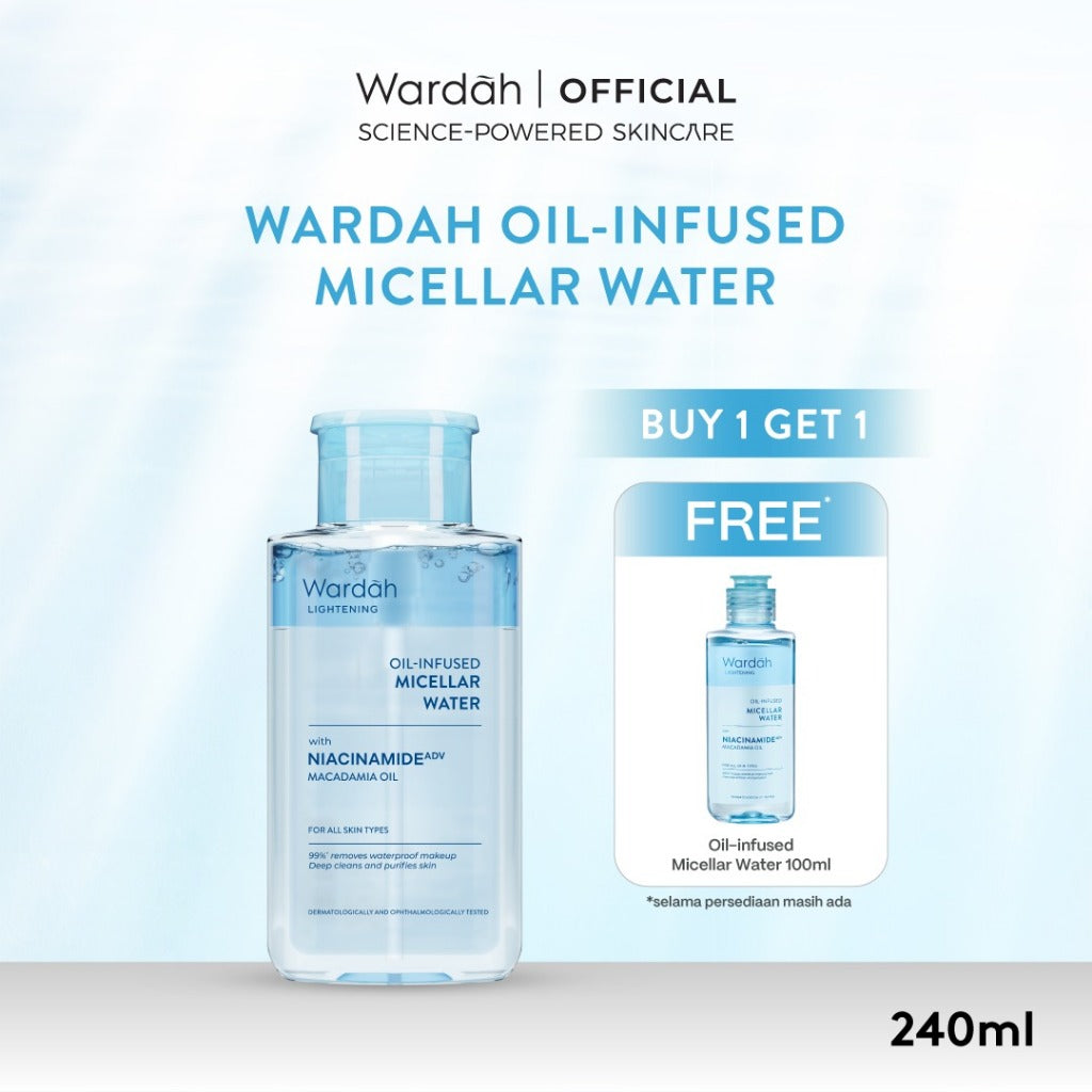 WARDAH Micellar Water All Series Perfect Bright Calm and Soothe Nature Daily Acnederm Lightening Oil Infused Pembersih Wajah Make Up Remover Waterproof Tanpa Bilas Skincare