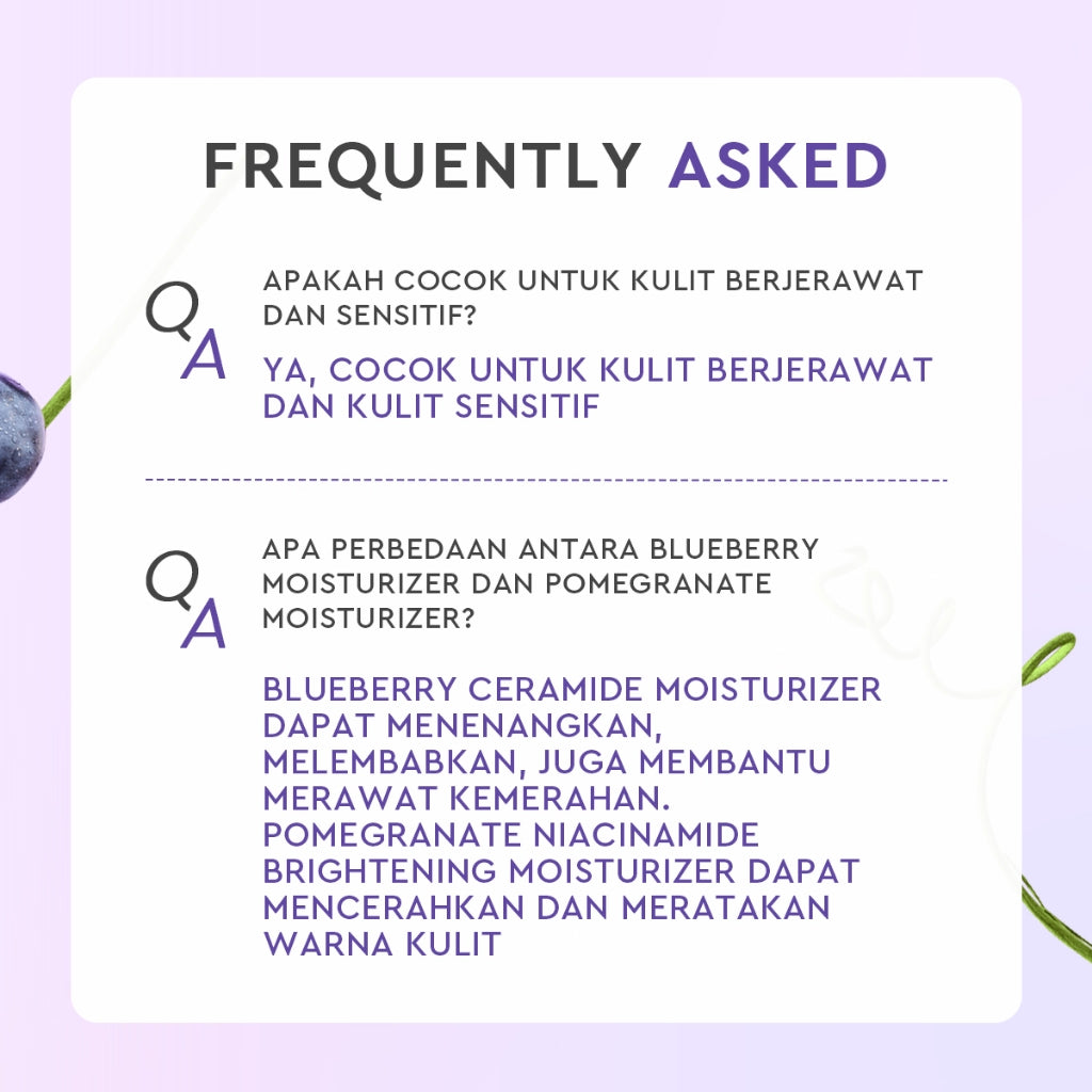 [Big Size]Glad2Glow Blueberry Moisturizer 100g 5% Ceramide Menjaga Skin Barrier Perawatan Wajah Mencerahkan wajah Menjaga kelembapan kulit Penyerapan cepat Pelembab wajah Esensi wajah Produk perawatan kulit Perawatan wajah g2glow official store