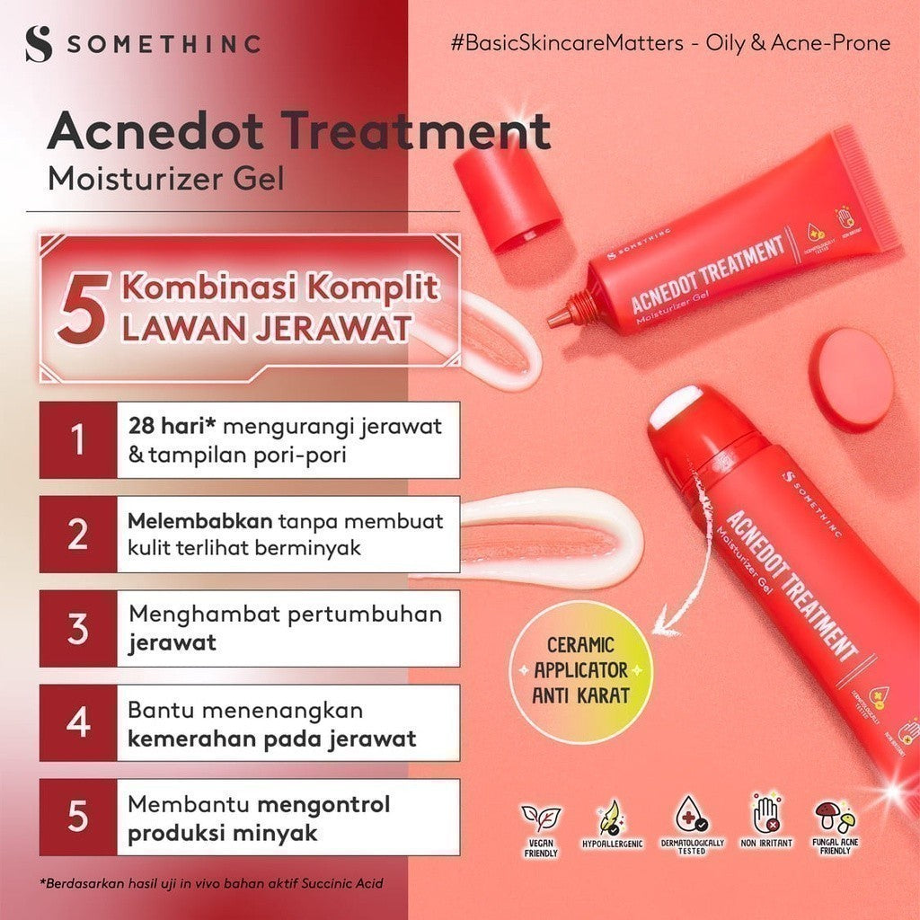 SOMETHINC - Calming & Gel Moisturizer Series | Calm Down/Ceramic Skin Saviour/Supple Power Hyaluronic9+Onsen/ACNEDOT Treatment |  Pelembap untuk Kulit Sensitif Kemerahan Normal Meredakan Kemerahan Memperkuat Skin Barrier Non comedogenic Menghidrasi