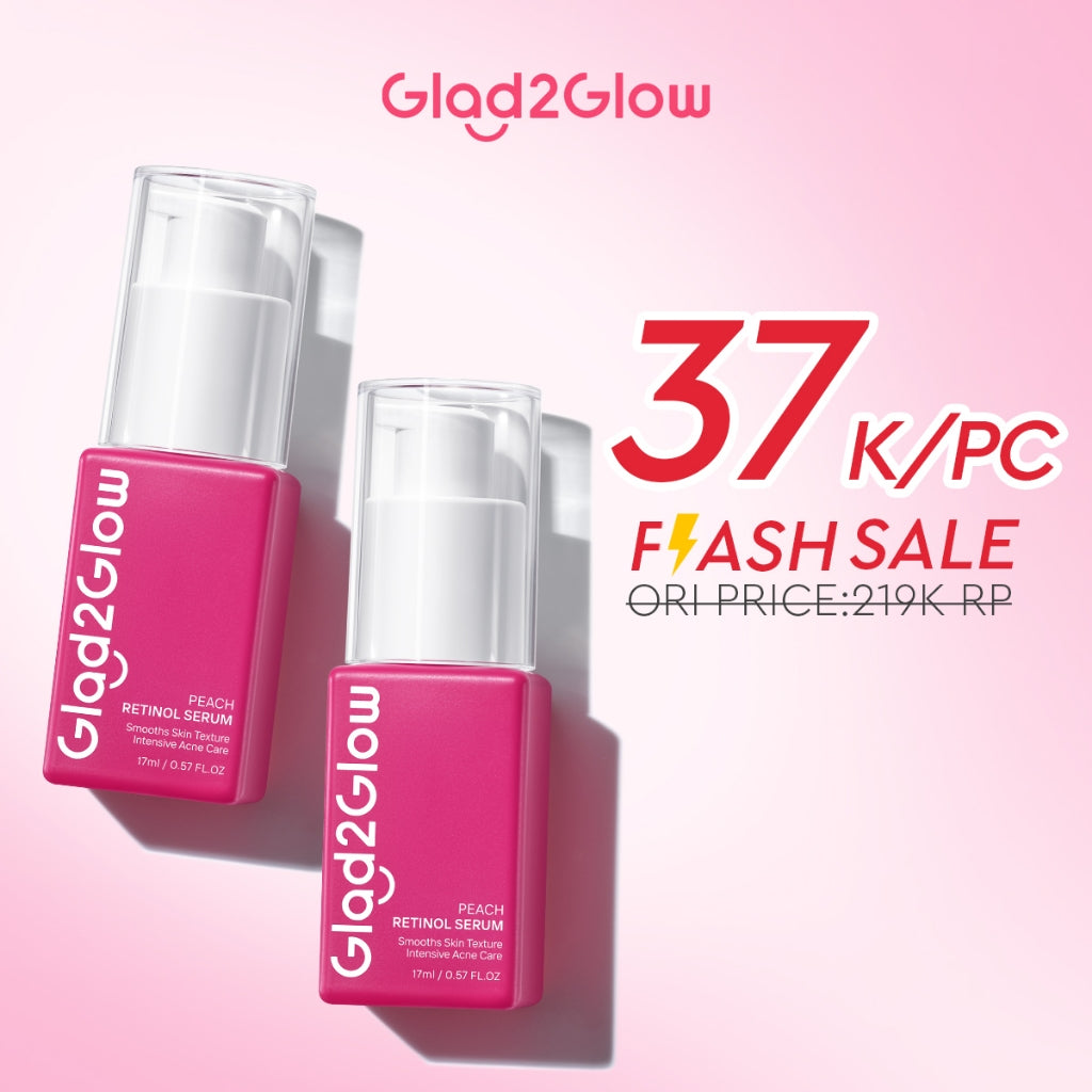 Glad2Glow Serum Series Peeling Serum Exfoliating Serum Bright Serum Glad2Glow Serum Mencerahkan Wajah Serum Pemutih Wajah Serum Retinol Serum Dark Spot Serum Acne Spot Serum Jerawat Glowing Serum Whitening Serum Brightening Serum Glow G2G Serum Niacinamid