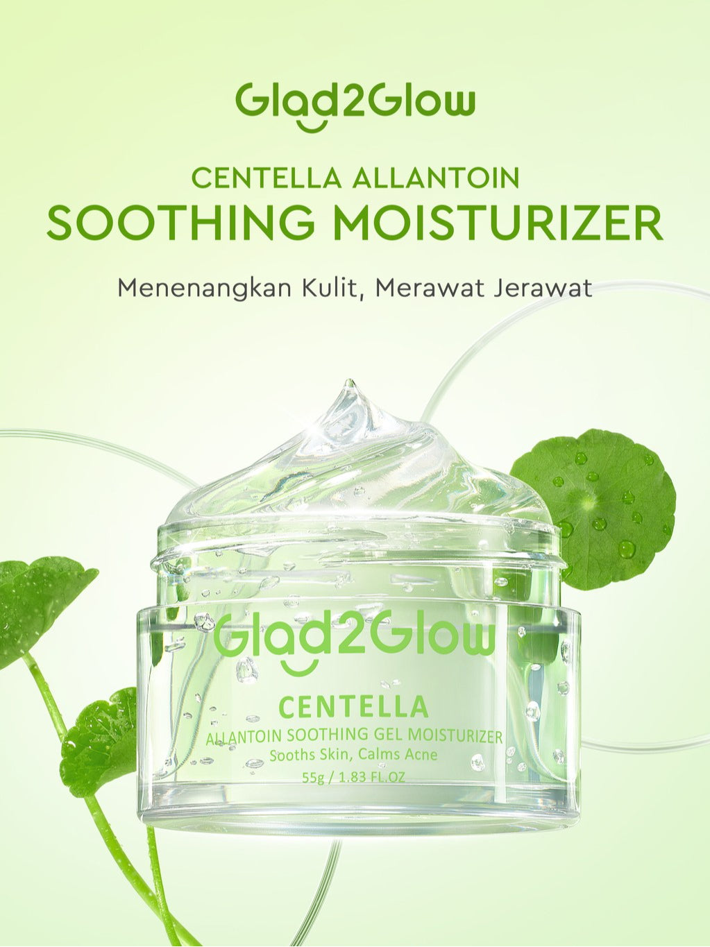 Glad2Glow Centella Water Gel Moisturizer Madeca Cream Cica Pelembab Wajah 30/55g Pengontrol Minyak Pelembab Menyembuhkan Jerawat  Krim Anti Jerawat Memperbaiki Penghalang Kulit Melembabkan Kulit Wajah Menjaga Kelembapan Kulit g2glow official store