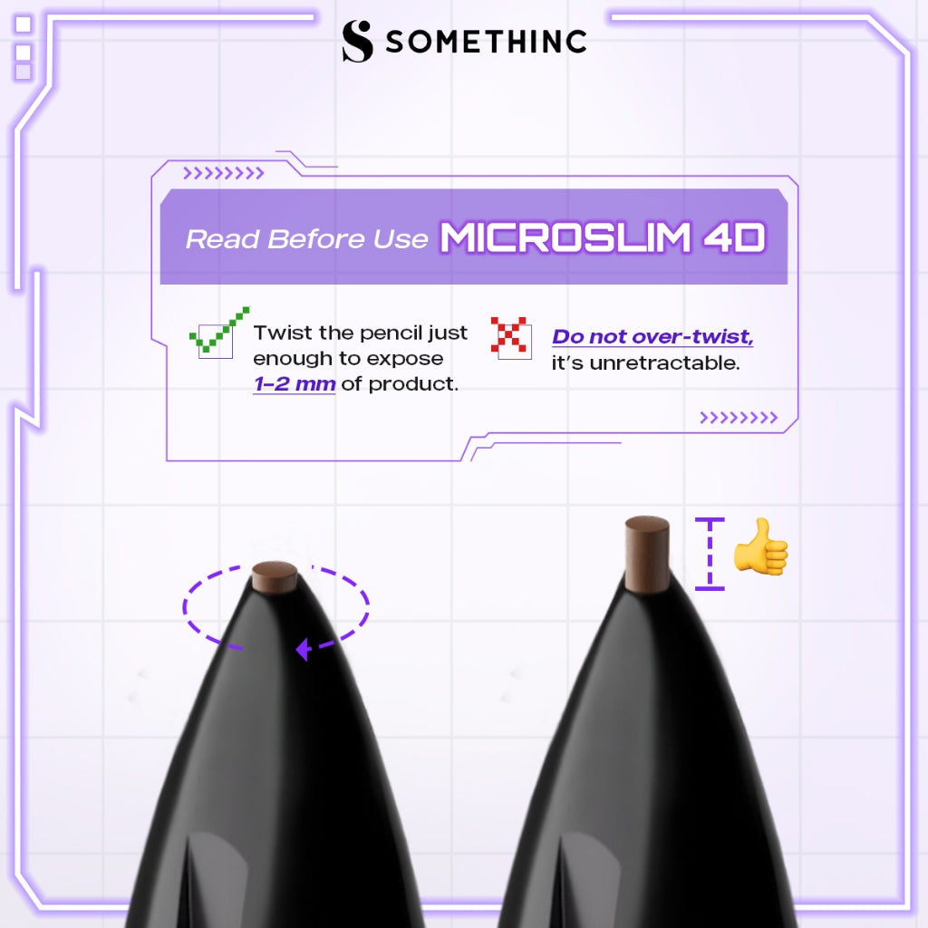 [BARU] SOMETHINC Microslim 4D Eyebrow Pencil 0.8mm - Pensil Alis Kecil Tipis Tahan Lama Natural Presisi Micro Tip Spoolie