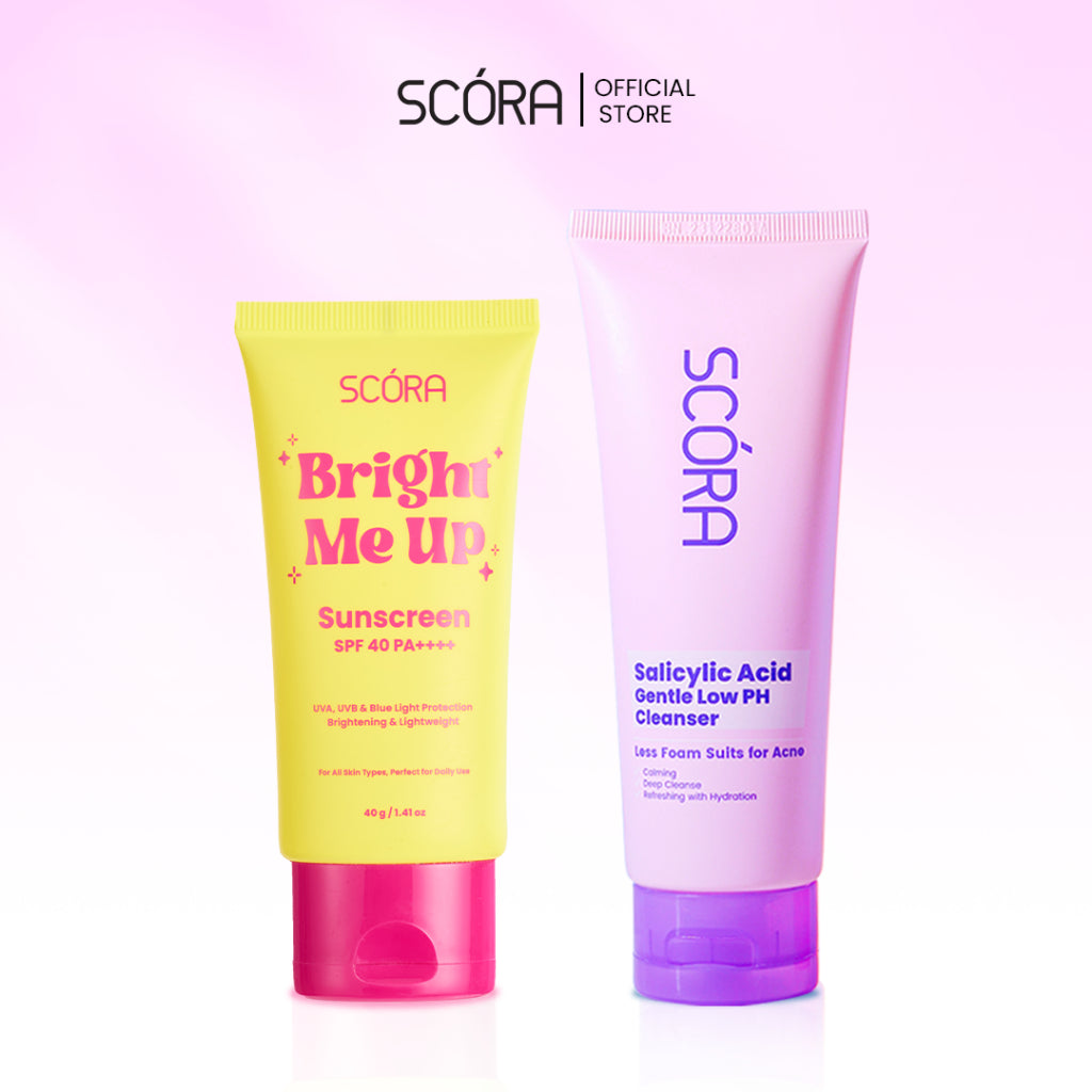 SCORA Bright Me Up Sunscreen 40 Gr + SCORA Gentle Low pH Cleanser 100ml