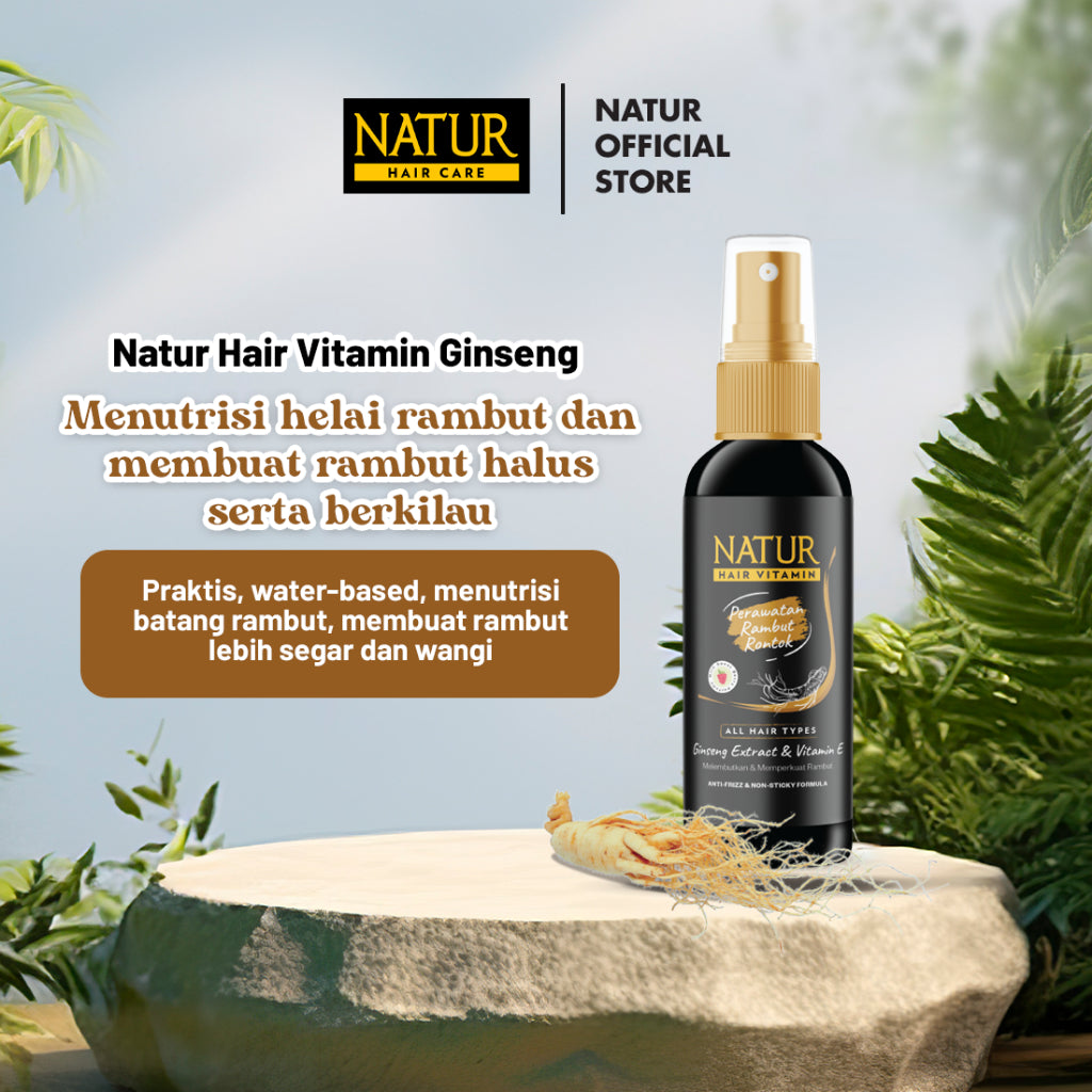 Triple Natur Hair Vitamin Ginseng 80 ml - Paket Vitamin Rambut Rontok 3pcs / Anti Hair Fall / Menguatkan Akar Rambut