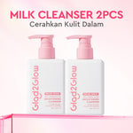 Glad2Glow Milk Amino Acid Gentle Cleanser Brightening facial wash skincare face wash sabun cuci muka cleansing balm exfoliating exfoliasi wajah sabun muka pembersih wajah Mencerahkan wajahMelembabkan kelembaban Mengandung asam amino g2glow official store