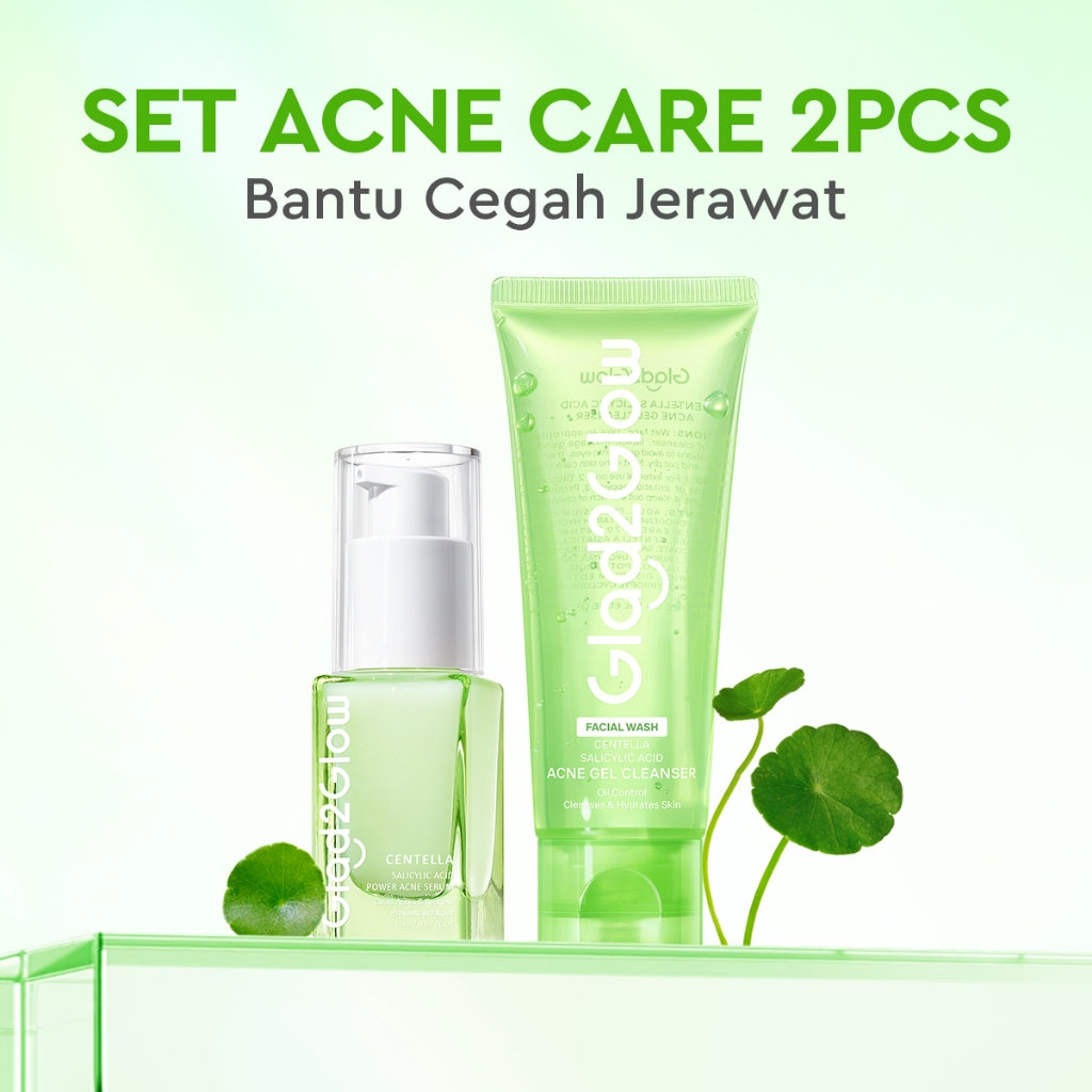 Glad2Glow Centella Salicylic Acid Acne Gel Cleanser  facial wash skincare face wash sabun cuci muka cleansing balm exfoliating exfoliasi wajah sabun muka pembersih wajah merawat serta membantu menenangkan jerawat g2glow official store