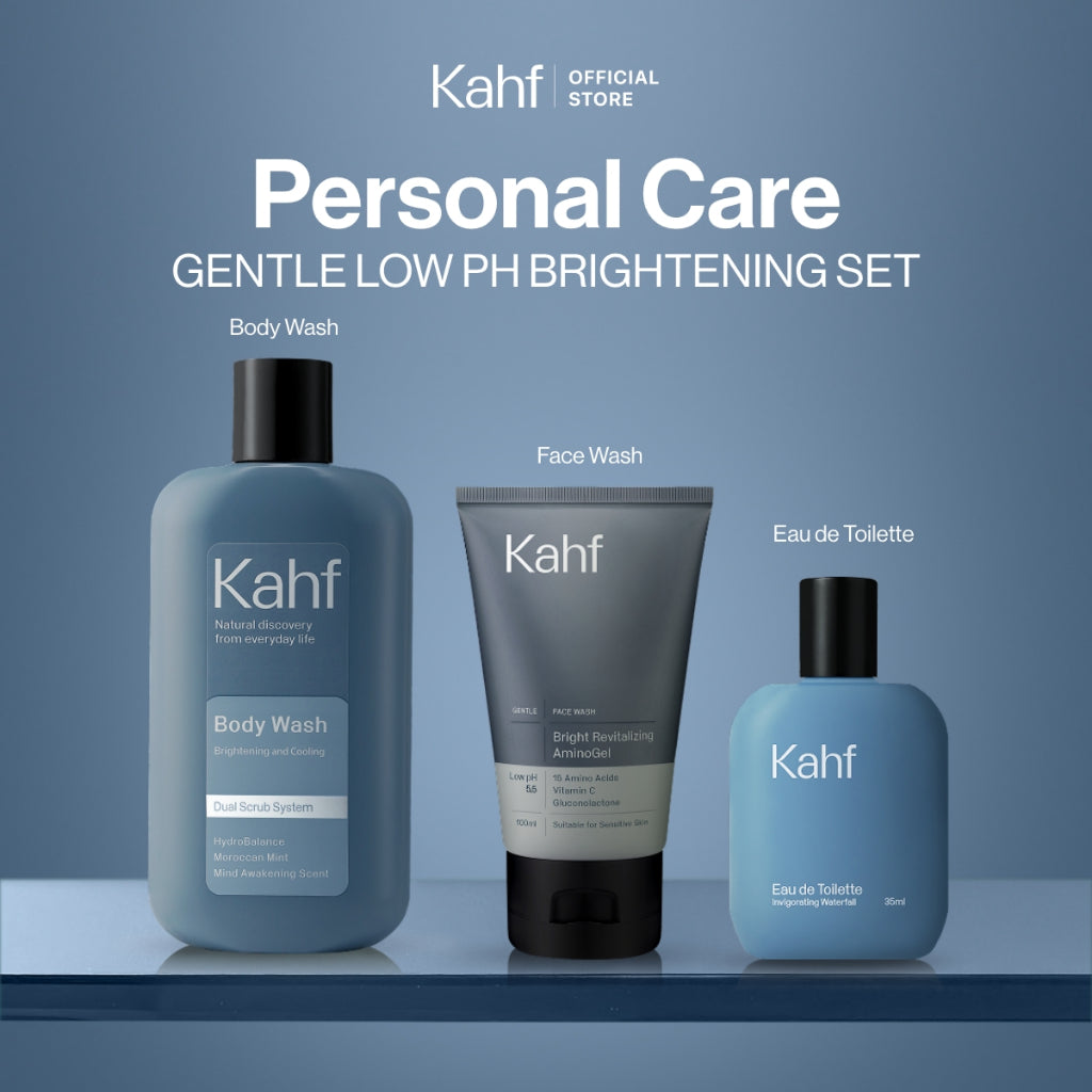 [KAHF BUNDLE 3IN1 PAKET PERAWATAN DAILY USE ESSENTIALS : WAJAH CERAH, BADAN BERSIH, & BEBAS KERINGAT SEHARIAN] Paket Personal Care (Face Wash + Body Wash + Eau de Toilette) - Suitable for Daily Use