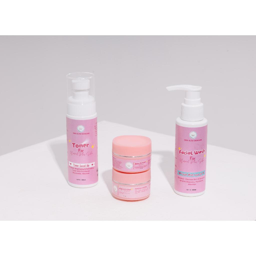 MCS Store - ISNA GLOW Paket Level Up ACNE dan Paket Level Up Normal Skincare BPOM Semua Jenis Kulit - Mencerahkan 6x Lebih Cepat dan Mengatasi Jerawat