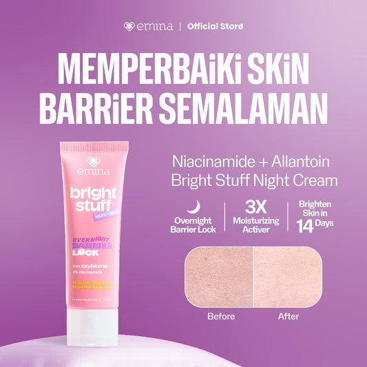 [Limited Edition] Emina Bright Stuff Night Cream 20g - Pelembab Wajah
