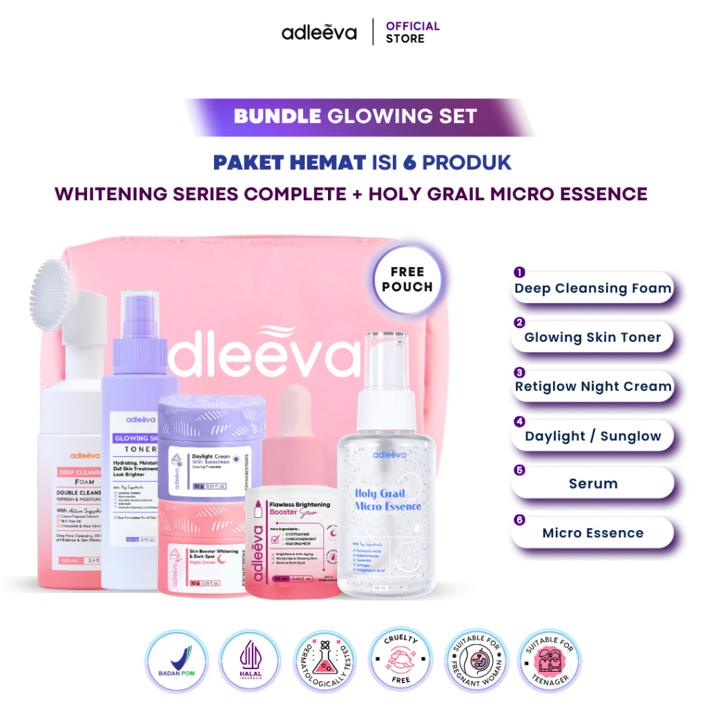 ADLEEVA - [BUNDLE SET] ACNE / WHITENING GLOWING SET (Paket Complete + Moisturizer + Essence) (PAKET HEMAT UNTUNG BANYAK)