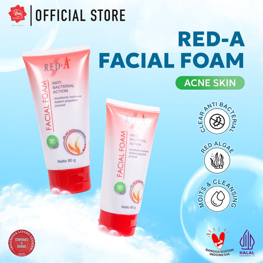 Red-A Facial Foam For Acne Skin with Oil Absorbent, Triclosan & Antibacterial (tersedia 40 Gr & 80 Gr)