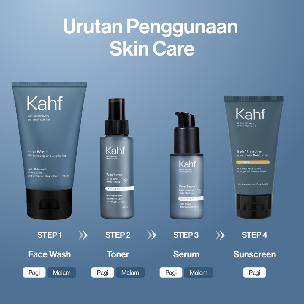 Twin Pack Kahf Face Wash Skin Energizing and Brightening 100 ml - 2 pcs Sabun Cuci Muka Pria untuk Membantu Mencerahkan Wajah - Suitable for Daily Use